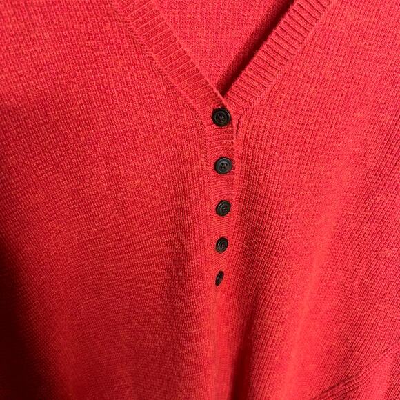 MADEWELL Women's XS Asherton Oversized Thermal Henley Sweater Wool Alpaca Red - Picture 12 of 16